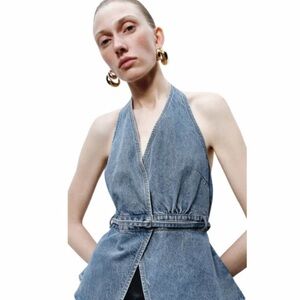 Urban Revivo Denim Halter Neck